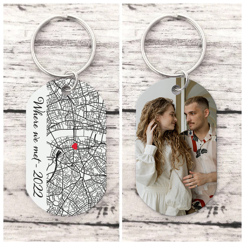 Special Place Map Photo - Personalized Keychain - Gift for Valentine's Day