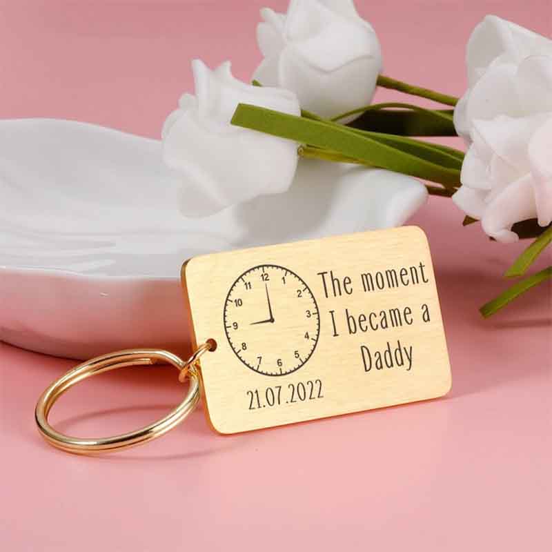 Personalized Date Clock Keepsake Key