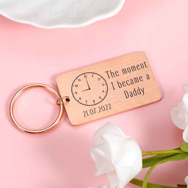 Personalized Date Clock Keepsake Key