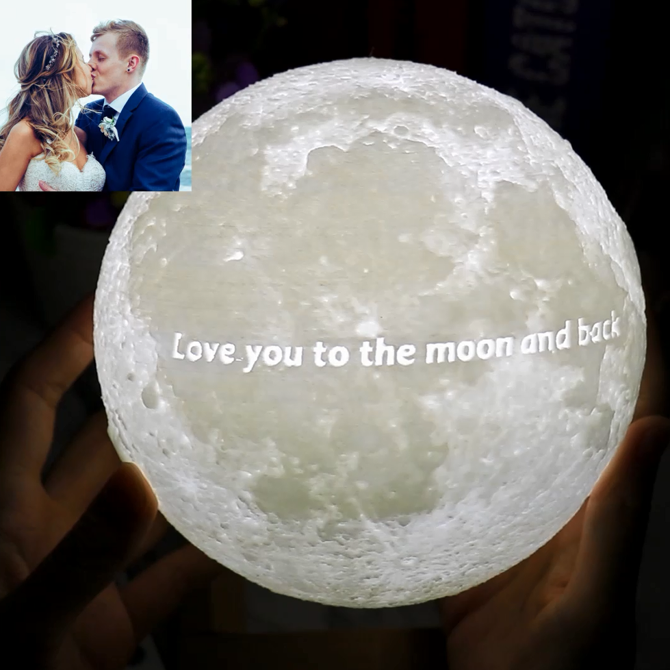 CUSTOM 3D PHOTO MOON LAMP 16 Color-remote control