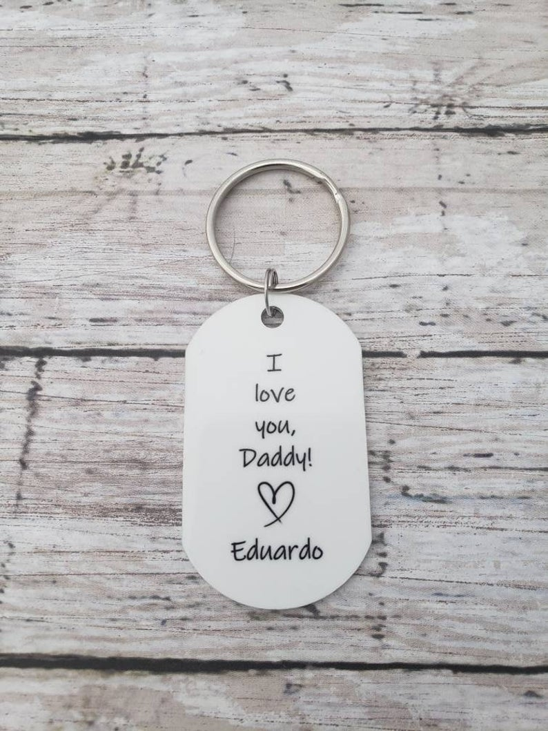Custom Daddy Keychain, I Love You Daddy Photo Keychain, Personalized Father's Day Gift, Double Sided Keychain With Picture, New Dad Gift