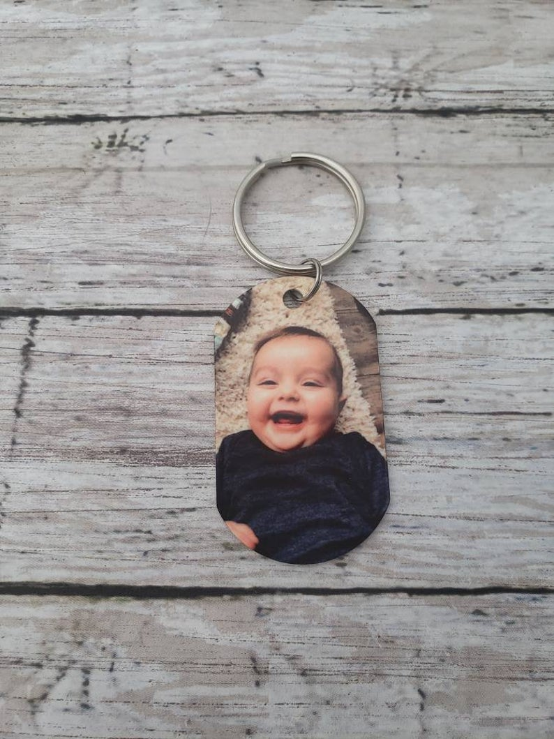 Custom Daddy Keychain, I Love You Daddy Photo Keychain, Personalized Father's Day Gift, Double Sided Keychain With Picture, New Dad Gift