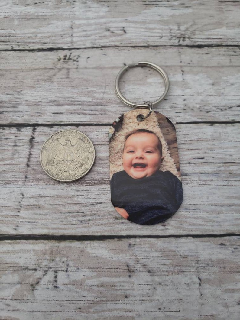 Custom Daddy Keychain, I Love You Daddy Photo Keychain, Personalized Father's Day Gift, Double Sided Keychain With Picture, New Dad Gift