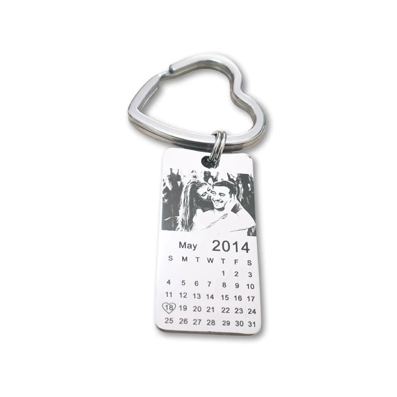 Anniversary Custom Engraving Photos Key Chain 