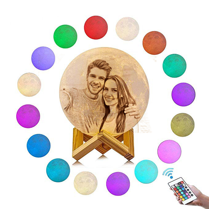CUSTOM 3D PHOTO MOON LAMP 16 Color-remote control