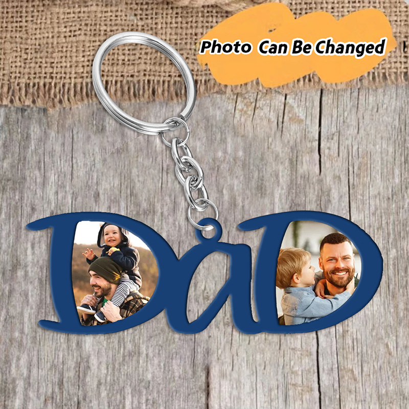 Personalized Father's Day Photo Keychain