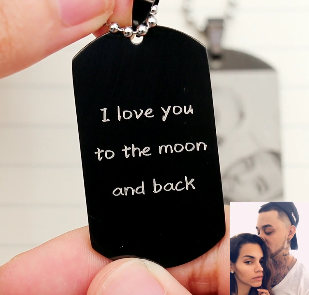 Personalized Photo Necklace Titanium Steel - Black Style