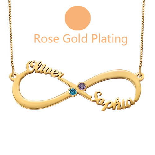 Infinity Name Necklace with Birthstones