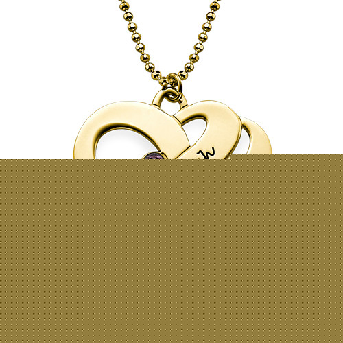 Two Hearts Forever One Necklace with Birthstones