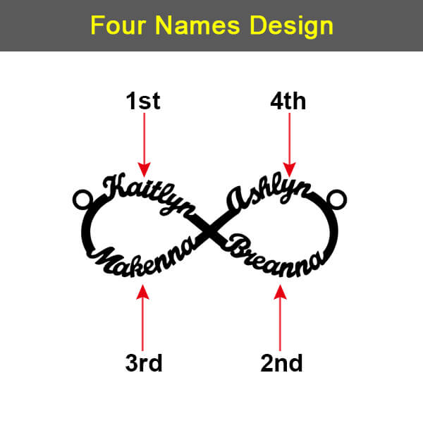 Infinity Necklace 4 Names
