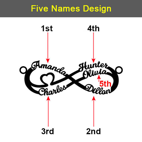 Infinity Necklace 4 Names